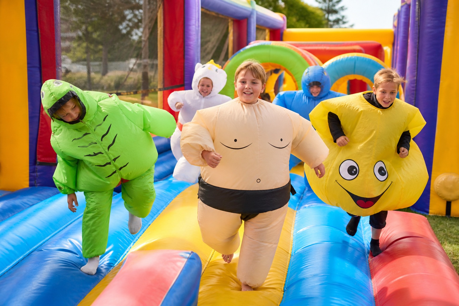 Inflatable Costume Obstacle Race rental at a Grazie Mille event